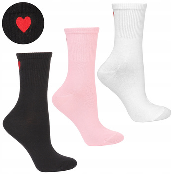 Skarpetki Damskie Klasyczne Serca MORAJ 3par
