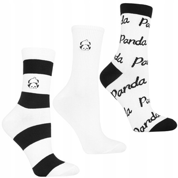 Skarpetki Damskie Długie Urocza Panda Wysokie Skarpety MORAJ 3-PAK 