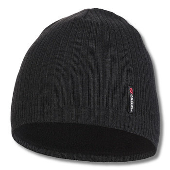 OCIEPLANA CZAPKA ZIMOWA MĘSKA OCIEPLENIE POLAROWE CIEMNA NA ZIMĘ MORAJ