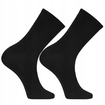 Czarne Skarpety Męskie Klasyczne Skarpetki Delikatny Prążek 1-PARA 