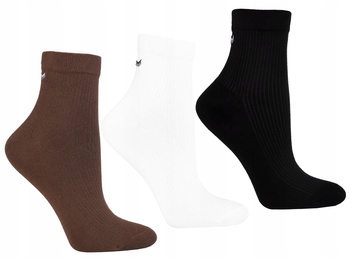 Skarpetki 3/4 Damskie Za Kostkę Delikatnie Prążkowane Haft 3PAK MORAJ 