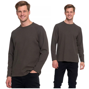 KOSZULKA MĘSKA Z DŁUGIM RĘKAWEM LONGSLEEVE STRUKTURA MODNY MORAJ