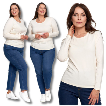 GŁADKA BLUZKA DAMSKA KOSZULKA Z DŁUGIM RĘKAWEM MODNA PODKOSZULKA MORAJ