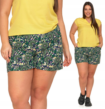 KRÓTKIE SPODENKI DAMSKIE Szorty z Wiskozy Na Lato Kolorowe Wzory MORAJ 