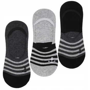 Stopki Męskie Niskie Skarpetki Klasyczne z Silikonem MORAJ 3-PAK 