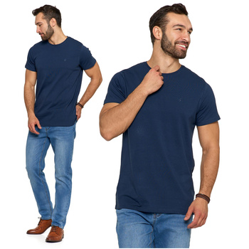 T-SHIRT MĘSKI PREMIUM Koszulka Gładka Bluzka z delikatnym haftem MORAJ 
