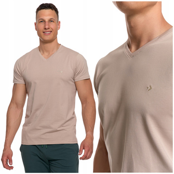 T-SHIRT MĘSKI PREMIUM Koszulka z Krótkim Rękawem Gładka Slim Fit MORAJ 