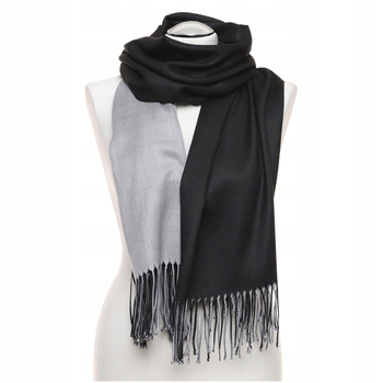 Szal Damski Dwustronny z Frędzlami Elegancki Szalik Cienki Dwa Kolory MORAJ