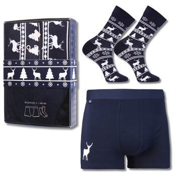 ZESTAW ŚWIĄTECZNY BOKSERKI SKARPETY PREZENT NA ŚWIĘTA MIKOŁAJKI MORAJ