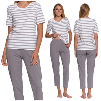 PIŻAMA DAMSKA DWUCZĘŚCIOWA KRÓTKI RĘKAW DŁUGIE SPODNIE WYGODNA MORAJ