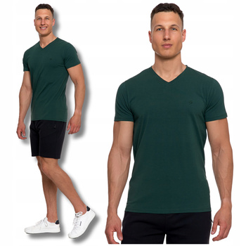 T-SHIRT MĘSKI PREMIUM Koszulka z Krótkim Rękawem Gładka Slim Fit MORAJ 