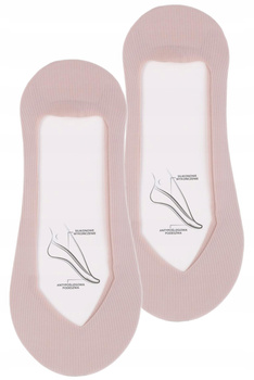 Stopki Niskie Skarpetki Balerinki Laserowo Cięte Różowe MORAJ 1 PARA 
