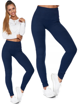 Legginsy Getry Klasyczne Damskie Wysoki Stan Kryjące Wygodne 
