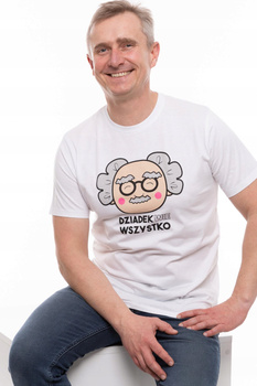 T-Shirt Męski Śmieszna Koszulka PREZENT na Dzień Dziadka Napis 