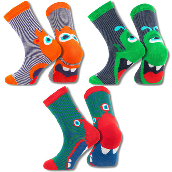 SKARPETY DZIECIĘCE MORAJ WYSOKIE SKARPETKI KOLOROWE POTWORKI 3-PAR