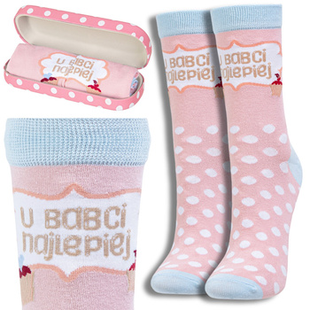 SKARPETY DLA BABCI SKARPETKI MORAJ 1-PAR W ETUI NA OKULARY UROCZE
