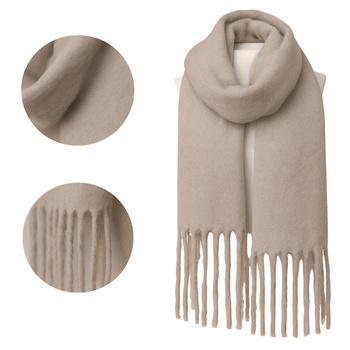 SZAL DAMSKI CIEPŁY SZALIK MORAJ GŁADKI KLASYCZNY DŁUGI NA ZIMĘ MIĘKKI