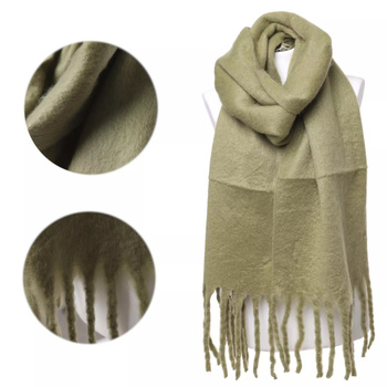 SZAL DAMSKI CIEPŁY SZALIK MORAJ GŁADKI KLASYCZNY DŁUGI NA ZIMĘ MIĘKKI