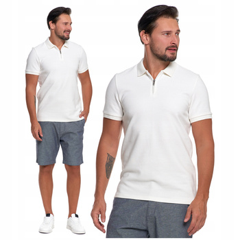 Elegancki T-Shirt Koszulka Polo Polówka Na Zamek Krótki Rękaw MORAJ 