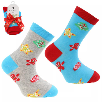 ŚWIĄTECZNE SKARPETKI DZIECIĘCE PREZENT NA ŚWIĘTA MIKOŁAJKI 2-PAR