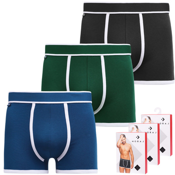 BOKSERKI MĘSKIE ZESTAW 3 SZT KLASYCZNE MORAJ MAJTKI DOPASOWANE WYGODNE